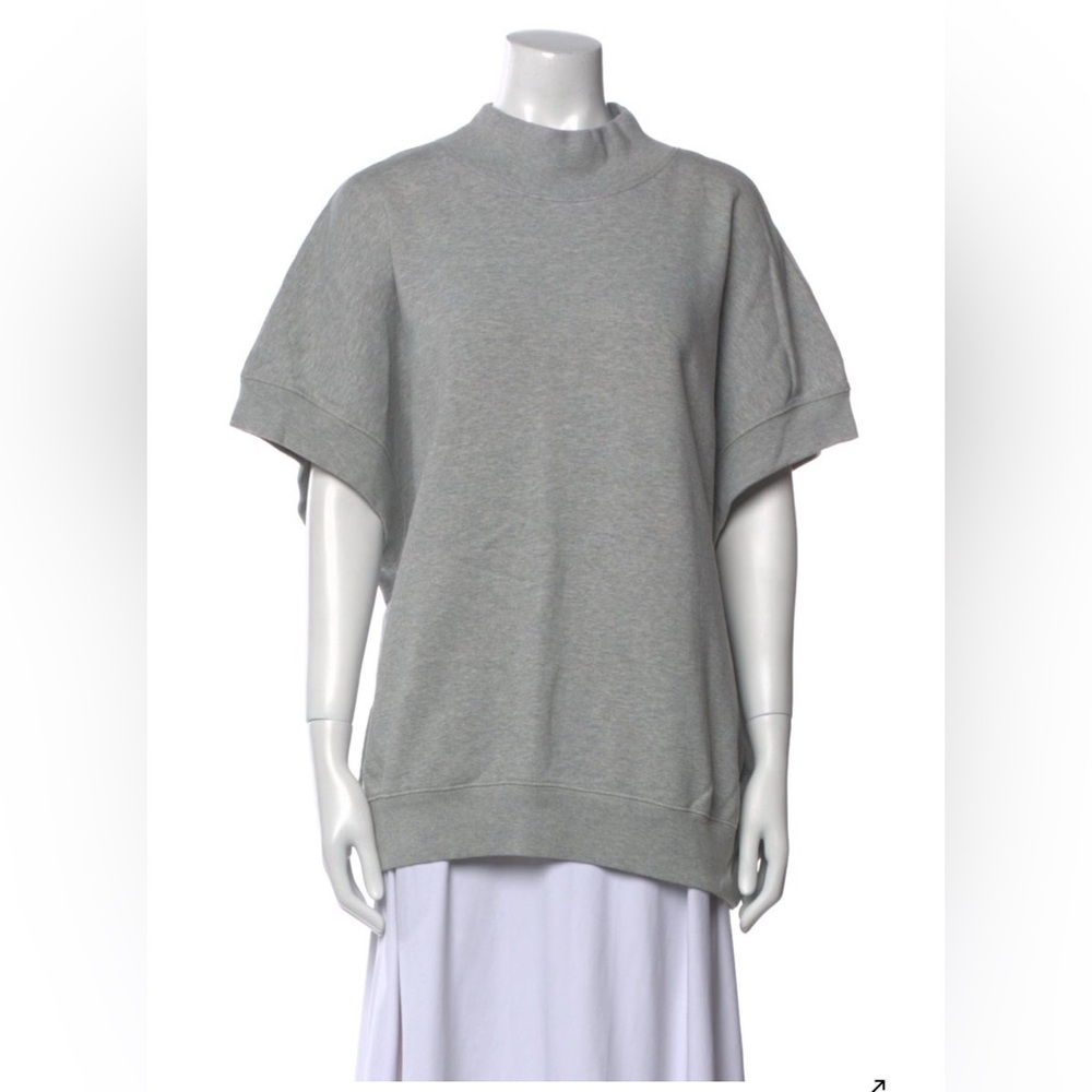 Dries Van Noten Light Gray Short-Sleeve Halovar Sweatshirt